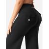 imageYEOREO Straight Leg Leggings with Pockets Cargo Workout Leggings for Women No Front Seam Hidden Scrunch High Waist Yoga PantsBlack