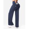 imageYEOREO Straight Leg Leggings with Pockets Cargo Workout Leggings for Women No Front Seam Hidden Scrunch High Waist Yoga PantsNavy Blue