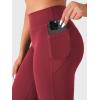 imageYEOREO Straight Leggings with Pockets for Women No Front Seam Workout Leggings High Waist Wide Leg Yoga Pants  29quot 315quotAnchor Red
