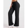 imageYEOREO Straight Leggings with Pockets for Women No Front Seam Workout Leggings High Waist Wide Leg Yoga Pants  29quot 315quotBlack