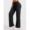 imageYEOREO Straight Leggings with Pockets for Women No Front Seam Workout Leggings High Waist Wide Leg Yoga Pants  29quot 315quotBlack