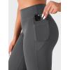 imageYEOREO Straight Leggings with Pockets for Women No Front Seam Workout Leggings High Waist Wide Leg Yoga Pants  29quot 315quotDark Grey