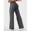 imageYEOREO Straight Leggings with Pockets for Women No Front Seam Workout Leggings High Waist Wide Leg Yoga Pants  29quot 315quotDark Grey