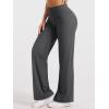 imageYEOREO Straight Leggings with Pockets for Women No Front Seam Workout Leggings High Waist Wide Leg Yoga Pants  29quot 315quotDark Grey