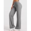 imageYEOREO Straight Leggings with Pockets for Women No Front Seam Workout Leggings High Waist Wide Leg Yoga Pants  29quot 315quotLight Gray