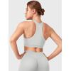 imageYEOREO Racerback Sports Bras for Women Padded Medium Impact Dafnien Seamless Yoga Workout Crop TopsBeige