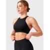 imageYEOREO Racerback Sports Bras for Women Padded Medium Impact Dafnien Seamless Yoga Workout Crop TopsBlack