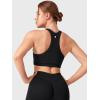 imageYEOREO Racerback Sports Bras for Women Padded Medium Impact Dafnien Seamless Yoga Workout Crop TopsBlack
