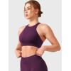 imageYEOREO Racerback Sports Bras for Women Padded Medium Impact Dafnien Seamless Yoga Workout Crop TopsBlack Cherry