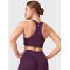 imageYEOREO Racerback Sports Bras for Women Padded Medium Impact Dafnien Seamless Yoga Workout Crop TopsBlack Cherry
