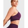 imageYEOREO Racerback Sports Bras for Women Padded Medium Impact Dafnien Seamless Yoga Workout Crop TopsBlack Cherry