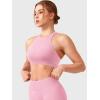 imageYEOREO Racerback Sports Bras for Women Padded Medium Impact Dafnien Seamless Yoga Workout Crop TopsPink