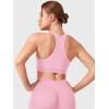 imageYEOREO Racerback Sports Bras for Women Padded Medium Impact Dafnien Seamless Yoga Workout Crop TopsPink