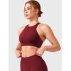 imageYEOREO Racerback Sports Bras for Women Padded Medium Impact Dafnien Seamless Yoga Workout Crop TopsScarlett Red