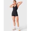 imageYEOREO Daiane Halter Workout Jumpsuits for Women Openback One Piece Padded No Front Seem Bodysuits VBack Yoga Shorts RomperBlack