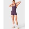 imageYEOREO Daiane Halter Workout Jumpsuits for Women Openback One Piece Padded No Front Seem Bodysuits VBack Yoga Shorts RomperBlack Berry Purple