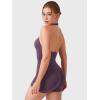 imageYEOREO Daiane Halter Workout Jumpsuits for Women Openback One Piece Padded No Front Seem Bodysuits VBack Yoga Shorts RomperBlack Berry Purple