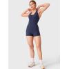 imageYEOREO Daiane Halter Workout Jumpsuits for Women Openback One Piece Padded No Front Seem Bodysuits VBack Yoga Shorts RomperDark Blue