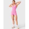 imageYEOREO Daiane Halter Workout Jumpsuits for Women Openback One Piece Padded No Front Seem Bodysuits VBack Yoga Shorts RomperLight Pink