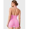 imageYEOREO Daiane Halter Workout Jumpsuits for Women Openback One Piece Padded No Front Seem Bodysuits VBack Yoga Shorts RomperLight Pink