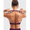 imageYEOREO Halter Sports Bras for Women Low Impact Removable Padded Adjustable Deep V Bra Seamless Workout Gym Crop TopsBlack Cherry