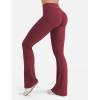 imageYEOREO Mini Flare Leggings for Women 285305325 Hidden Scrunch Workout High Waisted No Front Seam Craze Gym Yoga PantsAnkela Red