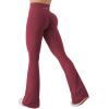 imageYEOREO Mini Flare Leggings for Women 285305325 Hidden Scrunch Workout High Waisted No Front Seam Craze Gym Yoga PantsAnkela Red