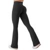 imageYEOREO Mini Flare Leggings for Women 285305325 Hidden Scrunch Workout High Waisted No Front Seam Craze Gym Yoga PantsBlack