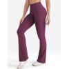 imageYEOREO Mini Flare Leggings for Women 285305325 Hidden Scrunch Workout High Waisted No Front Seam Craze Gym Yoga PantsDeep Cherry Red