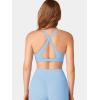 imageYEOREO Sports Bras for Women Deep V Neck Criss Cross Bra Wafiya Padded Low Impact Workout Gym Crop TopAiry Blue