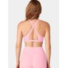 imageYEOREO Sports Bras for Women Deep V Neck Criss Cross Bra Wafiya Padded Low Impact Workout Gym Crop TopBaby Pink