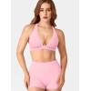 imageYEOREO Sports Bras for Women Deep V Neck Criss Cross Bra Wafiya Padded Low Impact Workout Gym Crop TopBaby Pink
