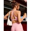 imageYEOREO Sports Bras for Women Deep V Neck Criss Cross Bra Wafiya Padded Low Impact Workout Gym Crop TopBaby Pink