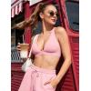 imageYEOREO Sports Bras for Women Deep V Neck Criss Cross Bra Wafiya Padded Low Impact Workout Gym Crop TopBaby Pink