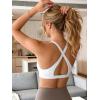 imageYEOREO Sports Bras for Women Deep V Neck Criss Cross Bra Wafiya Padded Low Impact Workout Gym Crop TopWhite