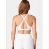 imageYEOREO Sports Bras for Women Deep V Neck Criss Cross Bra Wafiya Padded Low Impact Workout Gym Crop TopWhite