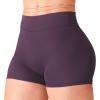 imageYEOREO Womens Low Rise Biker Shorts 25 No Front Seam Zahida Workout Volleyball Gym Yoga Booty ShortsBlack Berry Purple