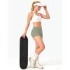 imageYEOREO Womens Low Rise Biker Shorts 25 No Front Seam Zahida Workout Volleyball Gym Yoga Booty ShortsGray Green