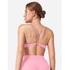 imageYEOREO Workout Sports Bras for Women Padded Y Back V Neck Bra Adjustable Straps Zaahira Backless Gym Yoga TopsBaby Pink