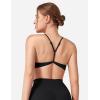 imageYEOREO Workout Sports Bras for Women Padded Y Back V Neck Bra Adjustable Straps Zaahira Backless Gym Yoga TopsBlack