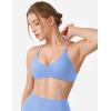 imageYEOREO Workout Sports Bras for Women Padded Y Back V Neck Bra Adjustable Straps Zaahira Backless Gym Yoga TopsIce Blue