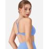 imageYEOREO Workout Sports Bras for Women Padded Y Back V Neck Bra Adjustable Straps Zaahira Backless Gym Yoga TopsIce Blue