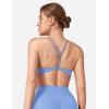 imageYEOREO Workout Sports Bras for Women Padded Y Back V Neck Bra Adjustable Straps Zaahira Backless Gym Yoga TopsIce Blue