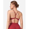 imageYEOREO Workout Sports Bras for Women Padded Y Back V Neck Bra Adjustable Straps Zaahira Backless Gym Yoga TopsMaroon