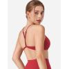 imageYEOREO Workout Sports Bras for Women Padded Y Back V Neck Bra Adjustable Straps Zaahira Backless Gym Yoga TopsMaroon