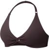 imageYEOREO Halter Sports Bras for Women Low Impact Removable Padded Adjustable Deep V Bra Seamless Workout Gym Crop TopsDark Brown