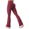 imageYEOREO Mini Flare Leggings for Women 285305325 Hidden Scrunch Workout High Waisted No Front Seam Craze Gym Yoga PantsAnkela Red