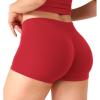 imageYEOREO Womens Low Rise Biker Shorts 25 No Front Seam Zahida Workout Volleyball Gym Yoga Booty ShortsRed