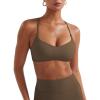imageYEOREO Y Back Sports Bras for Women Padded Racerback Bra Paisely Light Impact Adjustable Straps Gym Workout TopsCoffee
