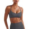 imageYEOREO Y Back Sports Bras for Women Padded Racerback Bra Paisely Light Impact Adjustable Straps Gym Workout TopsDark Gray